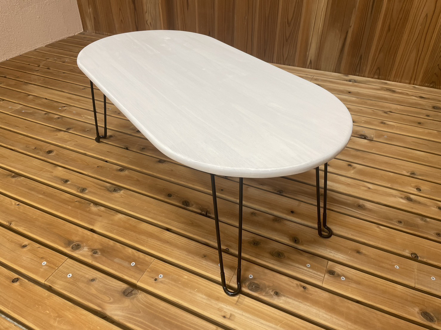 折りたたみテーブル (ゴム集成　楕円)