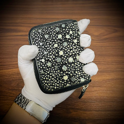 スタースティングレイ ミニ財布 ガルーシャ コインケース 小銭入れ 小さい財布 イバラエイ 梅花皮 ブラック 黒 3枚目の画像