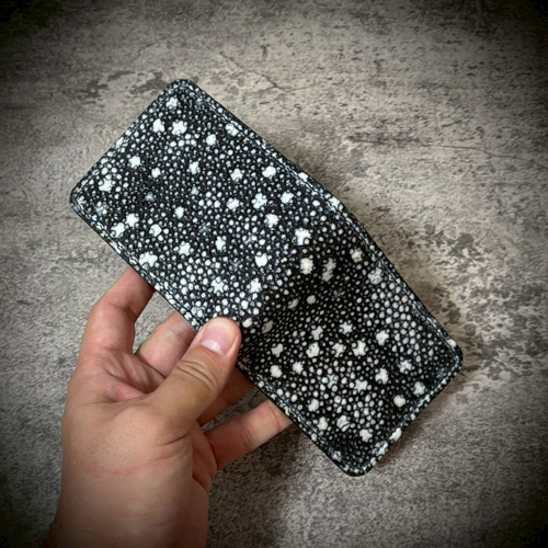 総手縫い スタースティングレイ 折財布 カイラギ 二つ折り 財布 エイ革