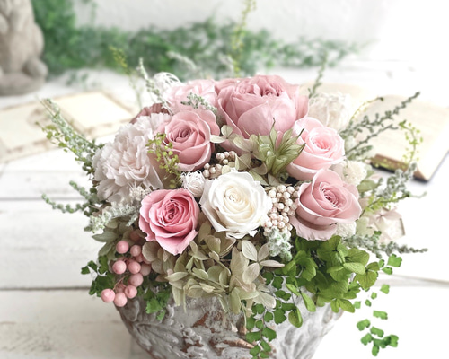 ＊*..Rose garden..＊°..英国風アレンジ　プリザーブドフラワー Rose garden..＊°..英国風アレンジ プリザーブドフラワー Rose