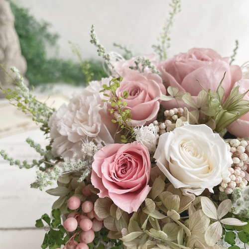 ＊*..Rose garden..＊°..英国風アレンジ　プリザーブドフラワー ロゼアンティーク・プリザーブドフラワーアレンジメント｜広島