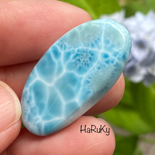 ラリマー ルースL ハート型 （カリブの宝玉♢海のほとり♢ラリマー  