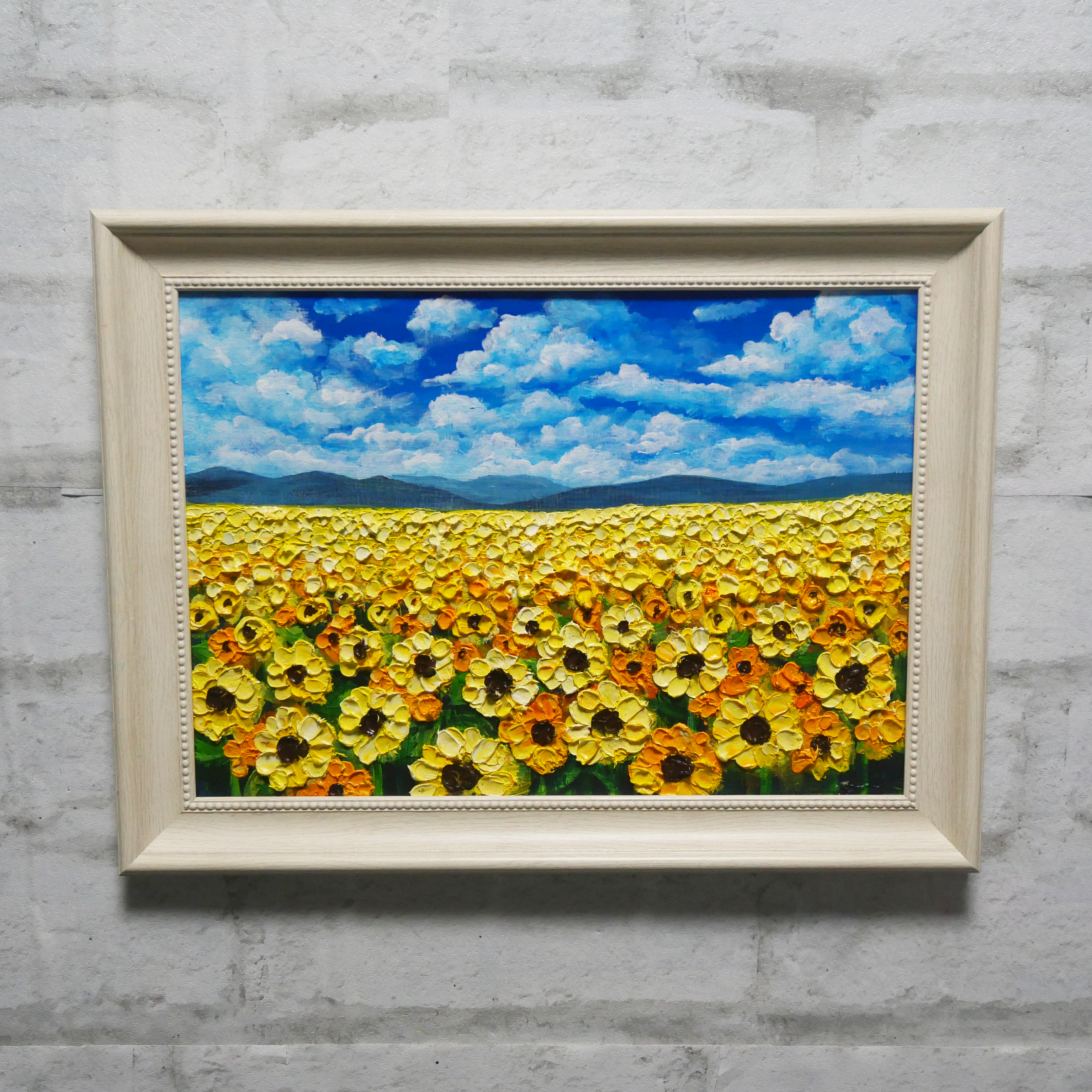 油絵 絵画 【ひまわりの楽園】 油絵 油彩 油彩画 絵 絵画 【ひまわりの楽園】 絵画 HR 通販