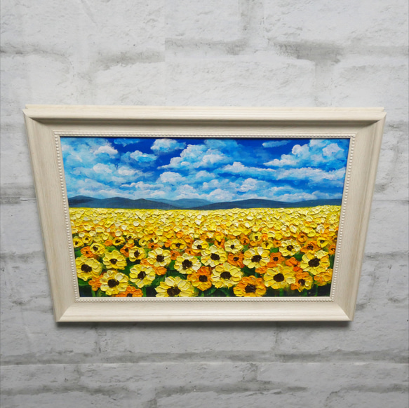 油絵 油彩 油彩画 絵 絵画 【ひまわりの楽園】 8枚目の画像