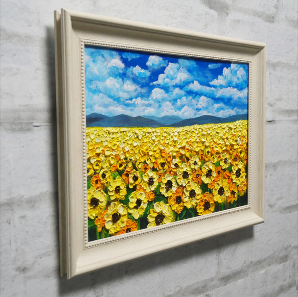 油絵 油彩 油彩画 絵 絵画 【ひまわりの楽園】 3枚目の画像