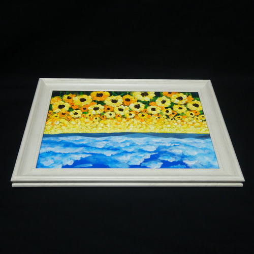 油絵 絵画 【ひまわりの楽園】 油絵 油彩 油彩画 絵 絵画 【ひまわりの楽園】 絵画 HR 通販