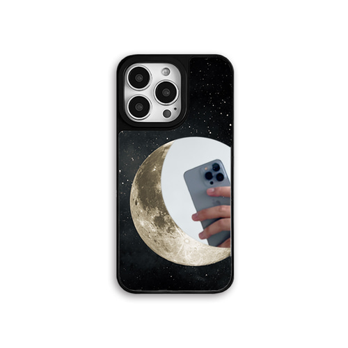 三日月ミラー グリップミラーケース 鏡 iPhoneケース iPhone