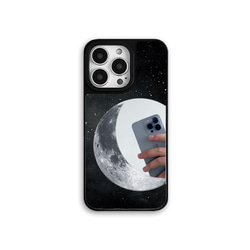 三日月ミラー グリップミラーケース 鏡 iPhoneケース iPhone