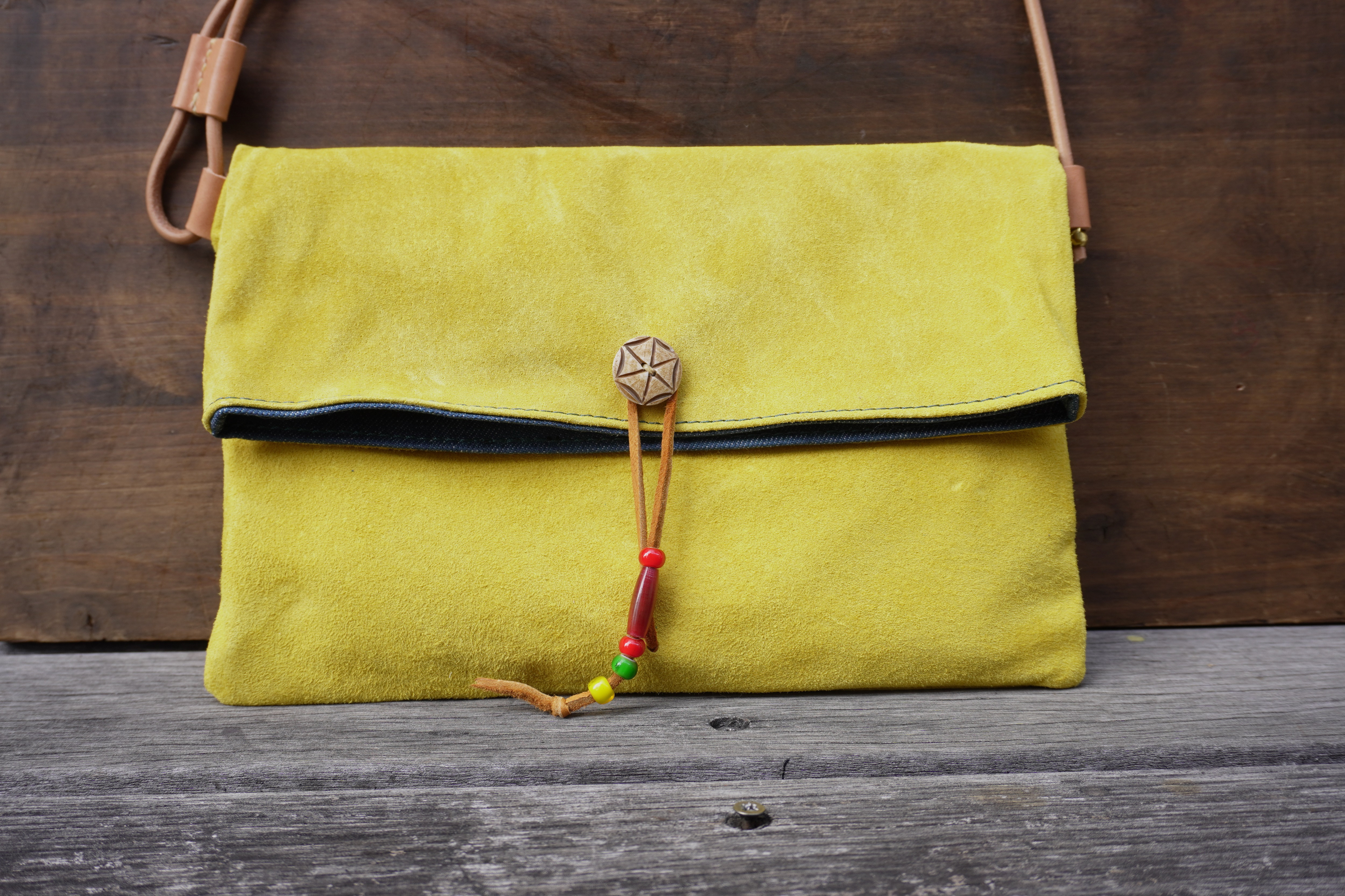 ピッグスエード　サコッシュ　レモンイエロー　新作WEEK2023 夏バッグ