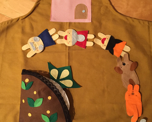 エプロン　ハンドメイド　シアター　おおきなかぶ＆おおきないちご エプロン ハンドメイド シアター おおきなかぶ&おおきないちご