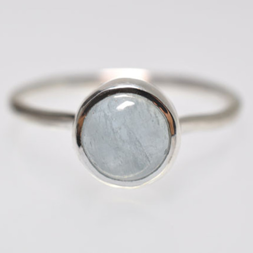 アクアマリンリング 11号 ーcolorsー Aquamarine Bezel Setting