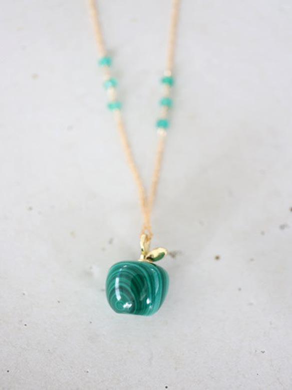 14KGF malachite necklace[kgf5138] 5枚目の画像