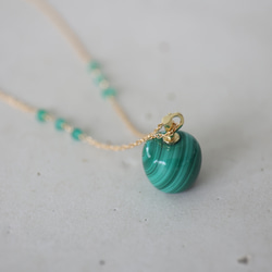 14KGF malachite necklace[kgf5138] 3枚目の画像