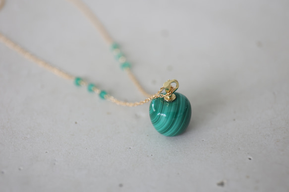 14KGF malachite necklace[kgf5138] 3枚目の画像