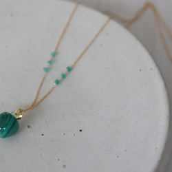 14KGF malachite necklace[kgf5138] 2枚目の画像