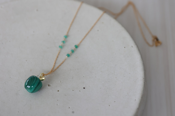 14KGF malachite necklace[kgf5138] 2枚目の画像