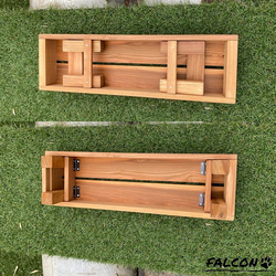 [工房FALCON] 折り畳み脚つきスタンド木箱 ハーフサイズ オークカラーver. 6枚目の画像