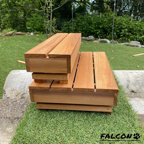 [工房FALCON] 折り畳み脚つきスタンド木箱 ハーフサイズ オークカラーver. 8枚目の画像