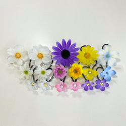 お花のヘアゴム 15個＋ヘアクリップ2個セット ｜髪飾り｜花飾り｜子供｜ヘアアクセサリー 3枚目の画像