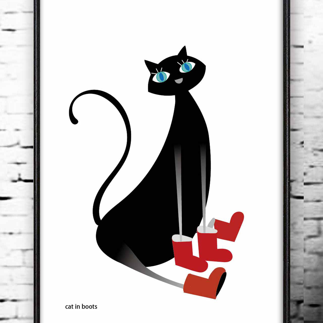 長靴を履いたネコ　イラスト　ポスター　A4 A3 A2 A1　アートポスター　（アート　sei　新着順）検索　532