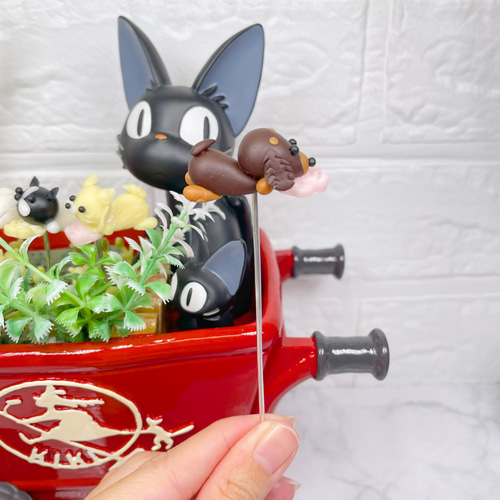 ガーデンピック ハンドメイド お花にのんびりワンちゃんピック 犬 多肉
