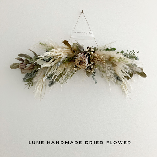 ドライフラワースワッグ 横長スワッグ スワッグ lune 通販 15992851