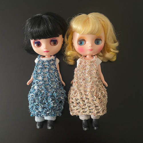 手編み 透かし編みエプロンドレス ミディブライス その他人形 ... ミディブライス カラフル帽子