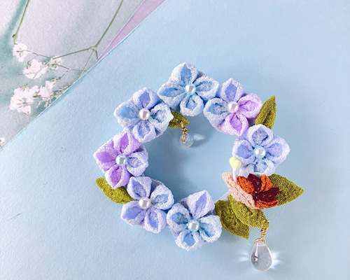 ◇タビ◇ちりめん細工◇紫陽花9つオーダー品◇ 86168ad94ad8fc561317c91d186969