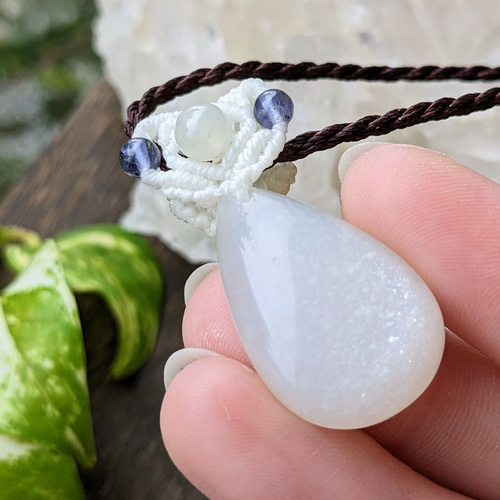 ☆ムーンストーン(ホワイトカラー)☆マクラメ編みネックレス マクラメ