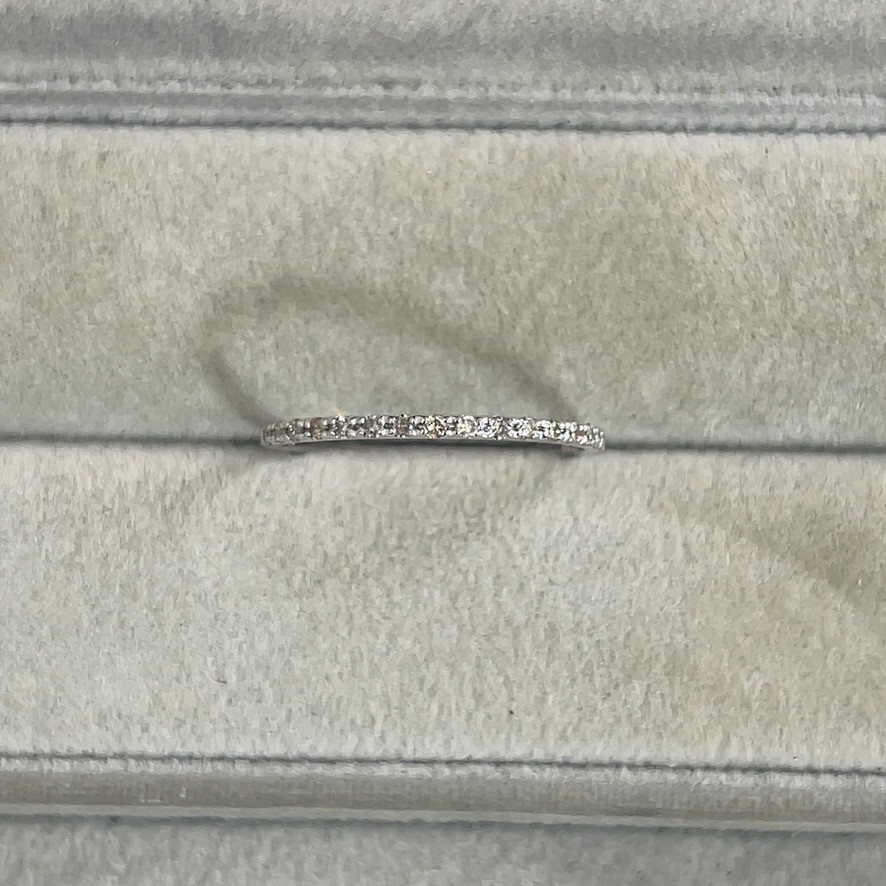 【受注生産】K10 ダイヤ リング 0.10ct ハーフエタニティ イエローゴールド YG ホワイトゴールド WG