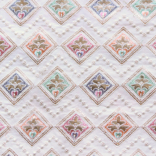 刺繍生地 No.2 シルク刺繍生地 レース/インド刺繍リボン/刺繍