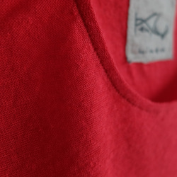 亞麻棉內衣無袖（猩紅色）[女士M/L尺寸] 第4張的照片