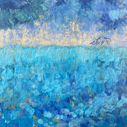 日本画『月と森』 /日本画 原画 風景画 月 花 絵画 紫苑工房