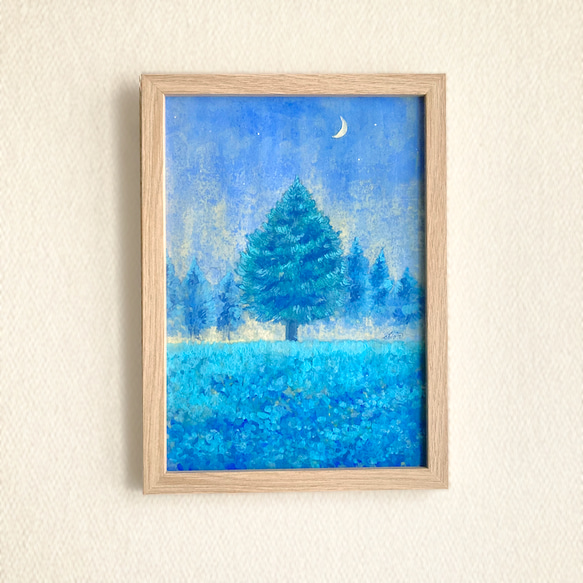 ○明日へ渡る色彩　　絵画原画 原画 『繋がる青(月)』 - uiwk | minne byGMOペパボ 国内最大級