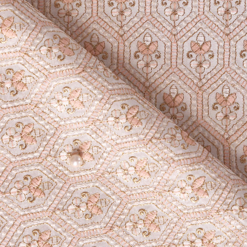 刺繍生地 No.5 シルク刺繍生地 レース/インド刺繍リボン/刺繍