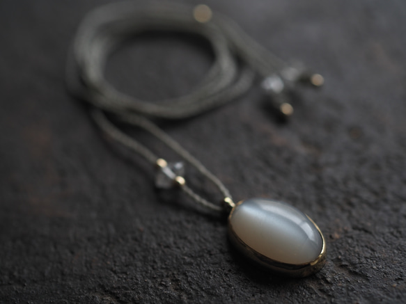 moonstone brass necklace (oodemari) 8枚目の画像