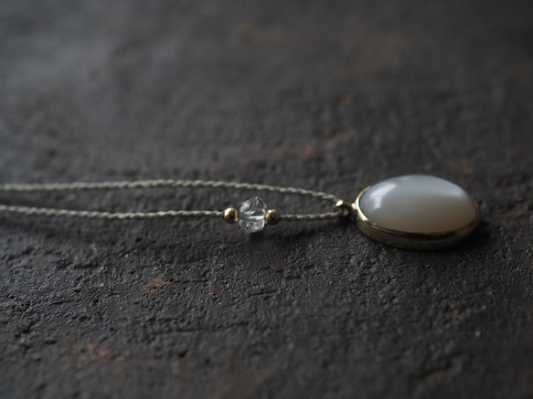 moonstone brass necklace (oodemari) 11枚目の画像