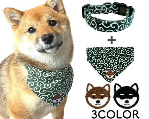 柴犬柄 猫柄 犬用リバーシブルスタイ バンダナ ハンドメイド