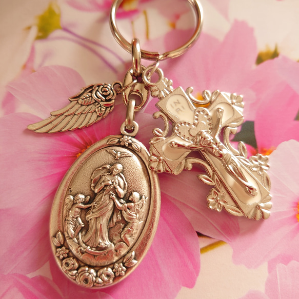 イタリア製結び目を解くマリア様&美しいキリストの十字架&天使の