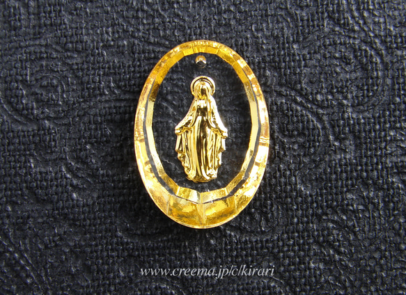 ヴィンテージ　インタリオペンダント ~ Virgin Mary ~ Metalic Gold 2枚目の画像