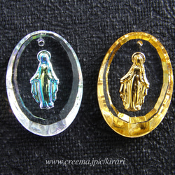 ヴィンテージ　インタリオペンダント ~ Virgin Mary ~ Metalic Gold 4枚目の画像