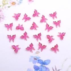 新作★ 変色する蝶々デコパーツ   樹脂パーツ　ブルー×パープル→チェリーピンク 19枚目の画像
