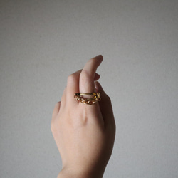 vintage chain ring French yellow 8枚目の画像