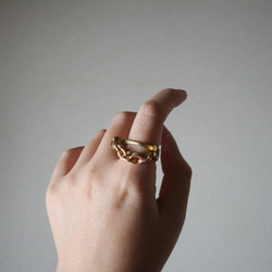 vintage chain ring French yellow 1枚目の画像