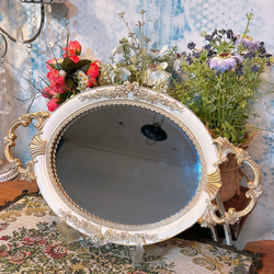 アンティークな部屋  おしゃれな鏡 一面鏡 ⑯  ウォールミラー 取手付き 5枚目の画像