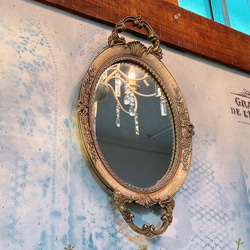 アンティークな部屋  おしゃれな鏡 一面鏡 ⑮  ウォールミラー 取手付き 3枚目の画像