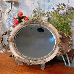 アンティークな部屋  おしゃれな鏡 一面鏡 ⑮  ウォールミラー 取手付き 5枚目の画像