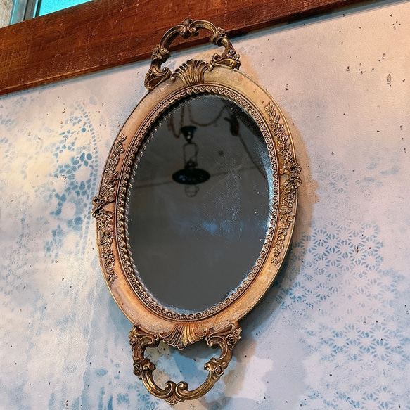 アンティークな部屋  おしゃれな鏡 一面鏡 ⑮  ウォールミラー 取手付き 2枚目の画像