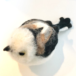 シマエナガのおきあがりこぼし　   羊毛フェルト　小鳥　シマエナガ　まんまる　 5枚目の画像
