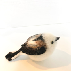 シマエナガのおきあがりこぼし　   羊毛フェルト　小鳥　シマエナガ　まんまる　 7枚目の画像